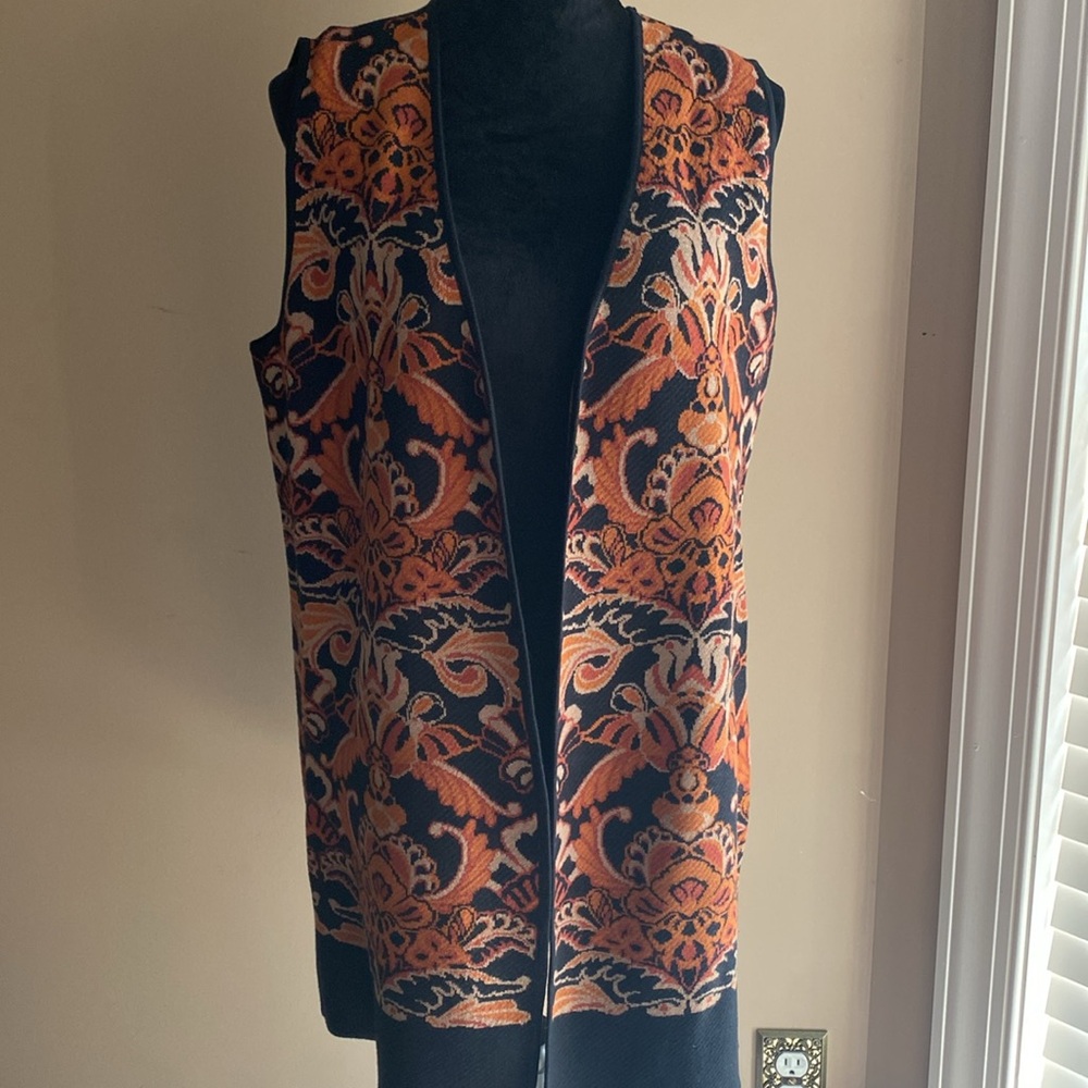 Orange and Black Patterned Vest
